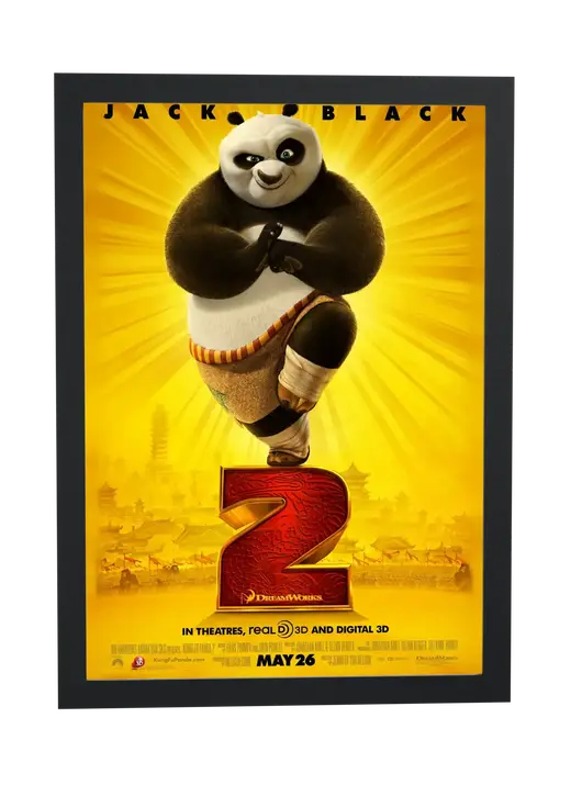 Pôster Kung Fu Panda 2 (2011): Po em pose de equilíbrio emoldurado