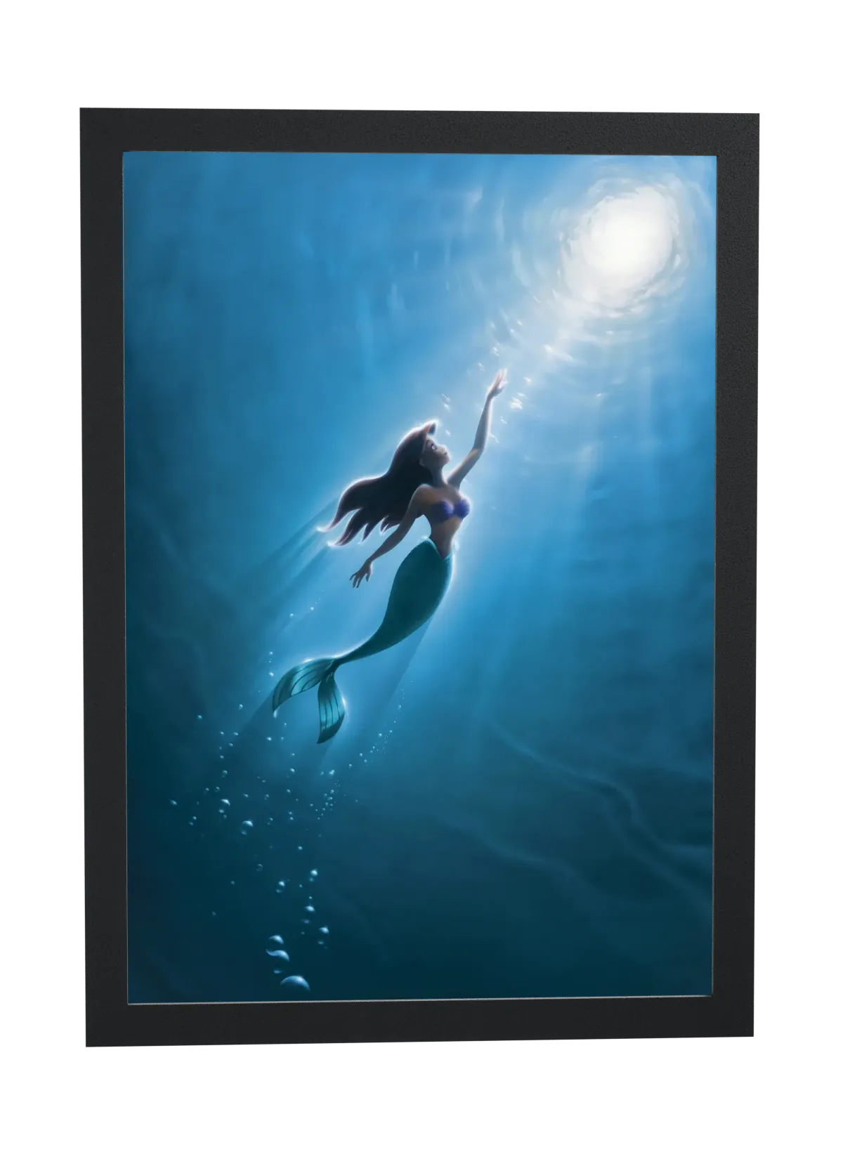 Pôster A Pequena Sereia (1989): Ariel nadando para a luz emoldurado