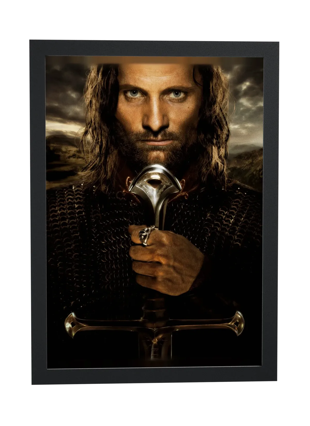 Pôster O Senhor dos Anéis O Retorno do Rei (2003): Aragorn armado emoldurado