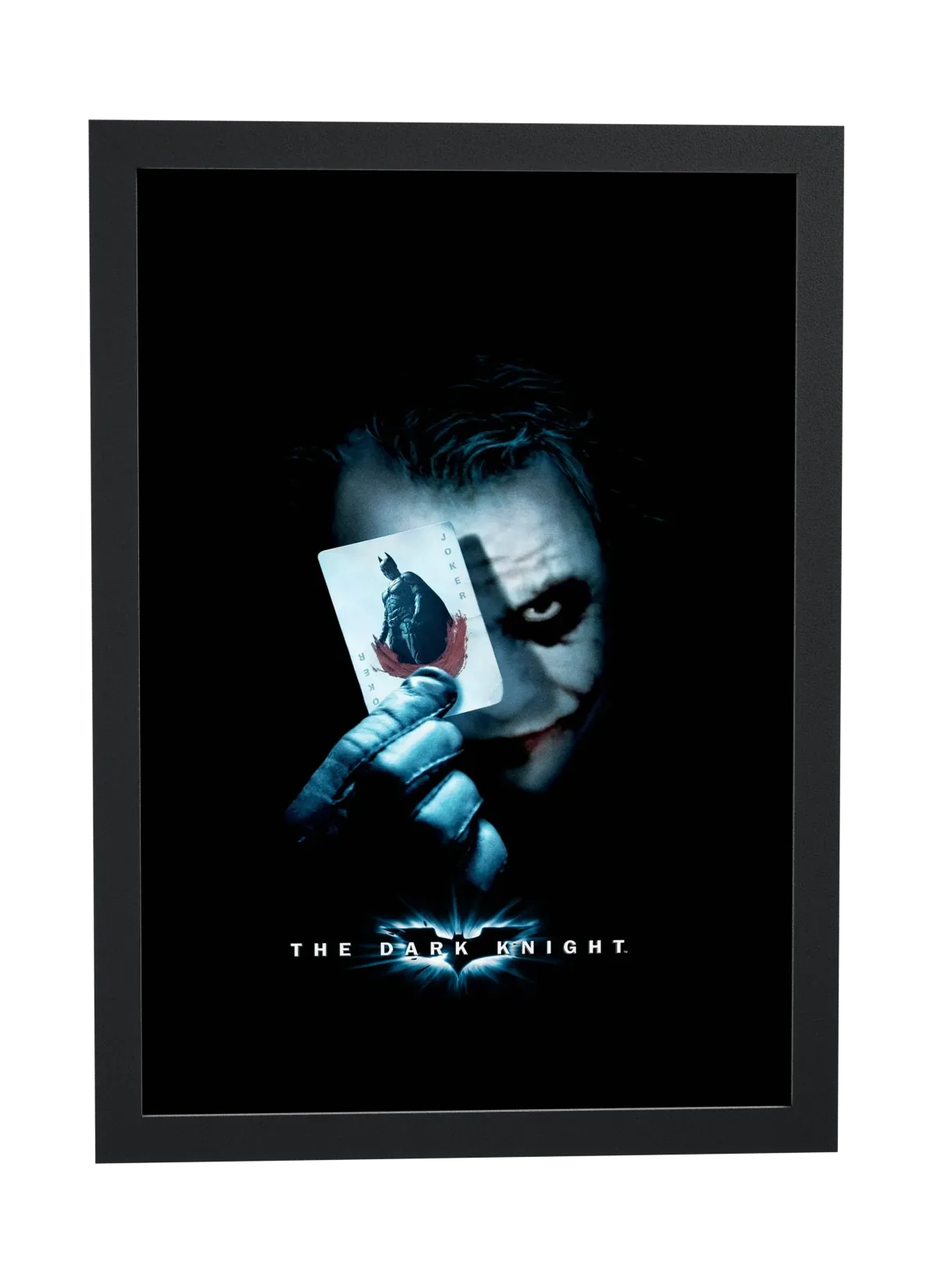 Pôster Batman O Cavaleiro das Trevas (2008): Coringa com a carta emoldurado