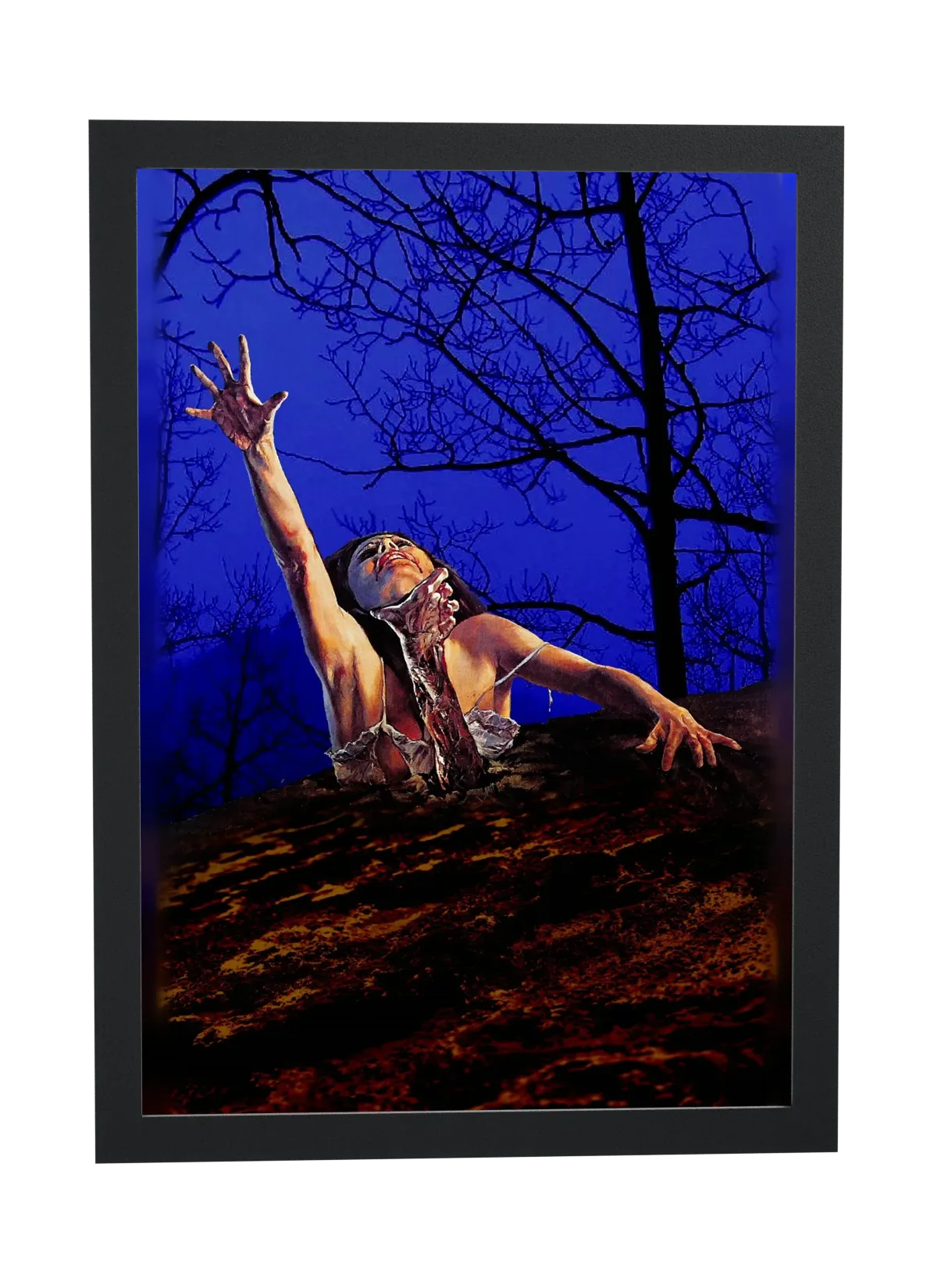 Pôster A Morte do Demônio (1981): mulher saindo da terra emoldurado