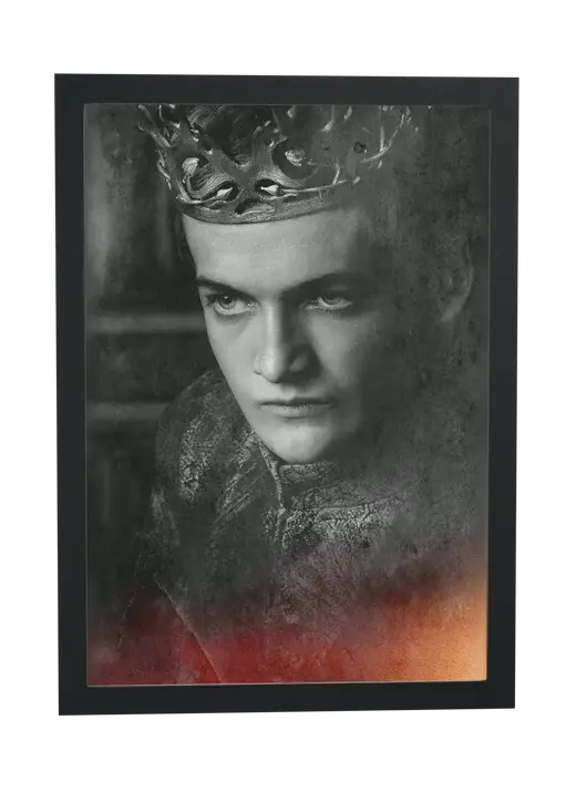 Pôster Game of Thrones (2011): Joffrey Baratheon de coroa emoldurado