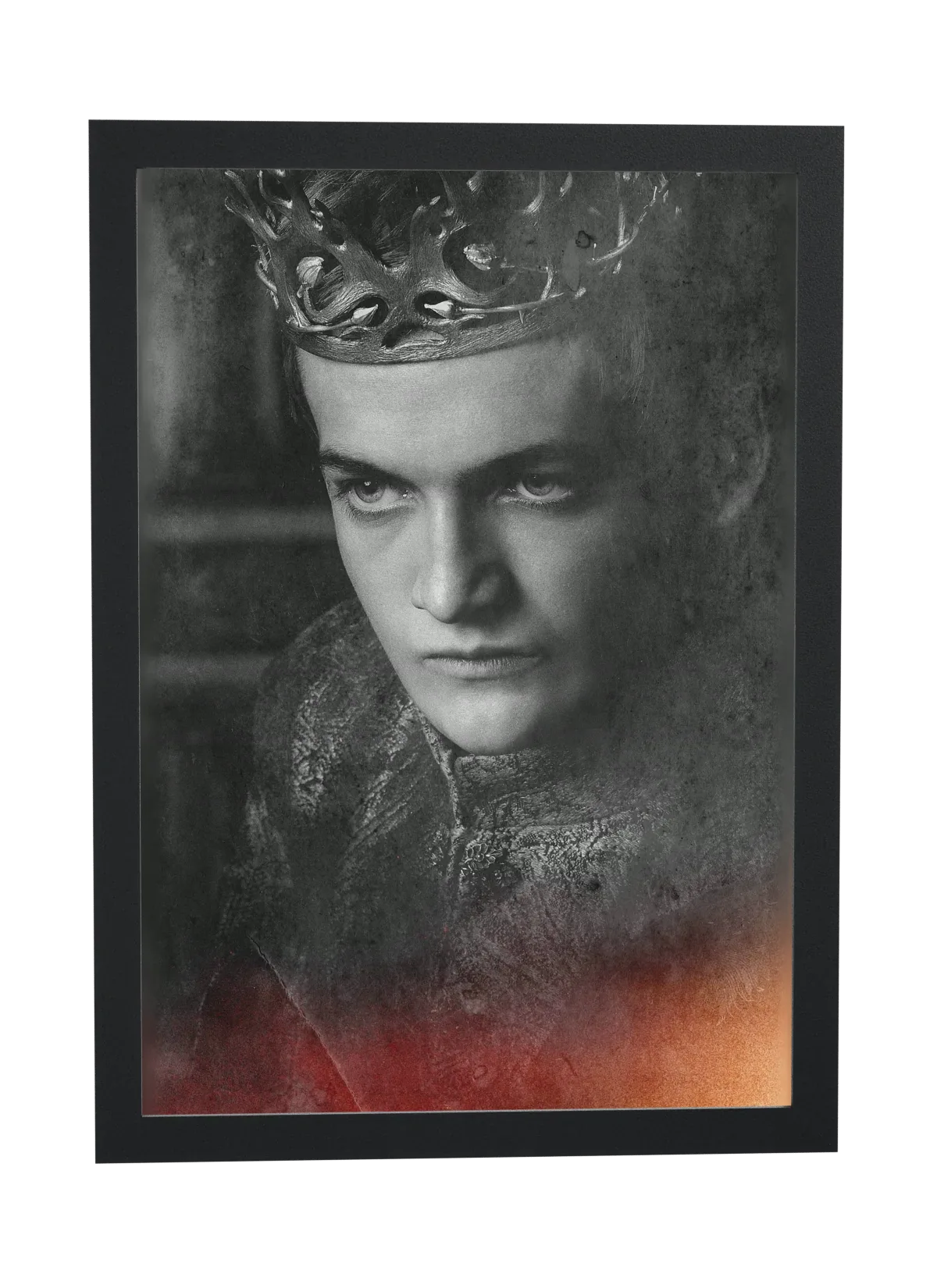 Pôster Game of Thrones (2011): Joffrey Baratheon de coroa emoldurado