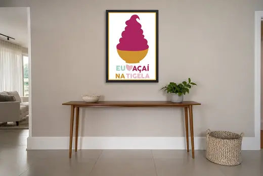 Pôster Eu amo açaí na tigela emoldurado na parede: hall de entrada