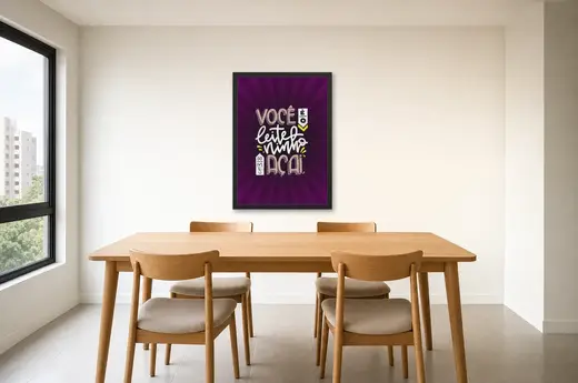Pôster Leite Ninho do meu açaí emoldurado na parede: sala de jantar