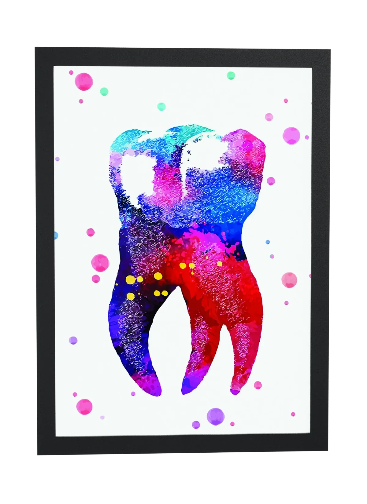 Pôster Molar em azul, roxo e vermelho emoldurado