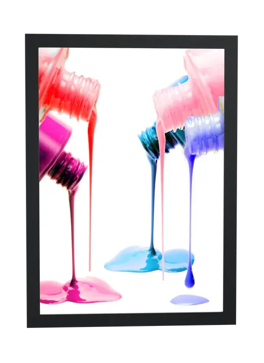 Pôster Esmaltes coloridos escorrendo emoldurado