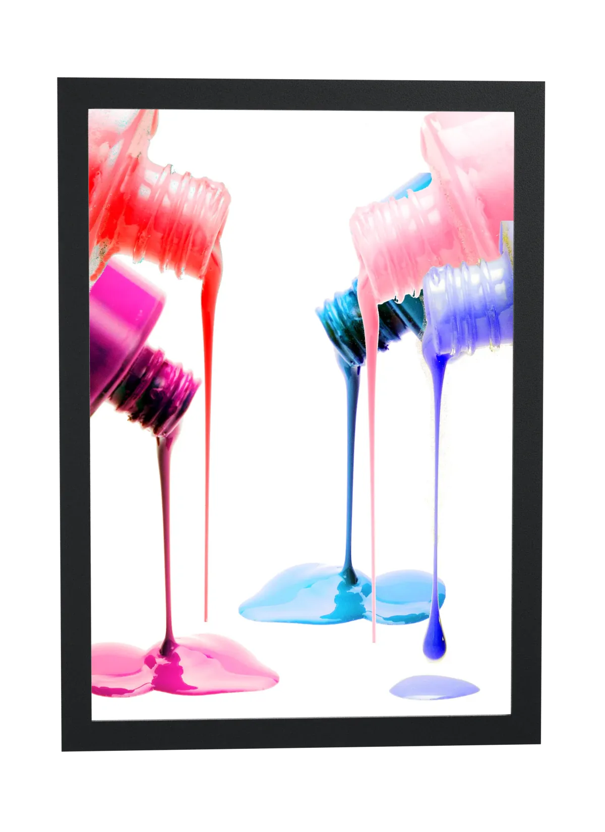 Pôster Esmaltes coloridos escorrendo emoldurado