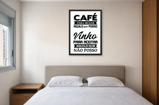 Pôster Café para mudar aquilo que posso emoldurado na parede: quarto de casal