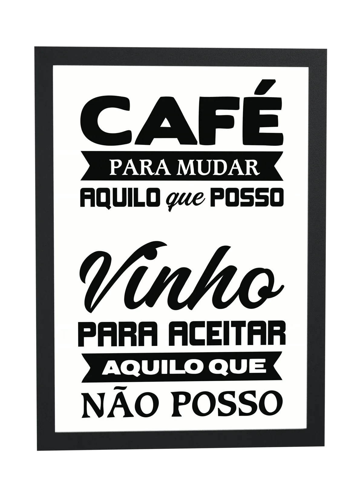 Pôster Café para mudar aquilo que posso emoldurado