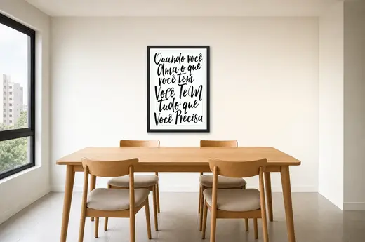 Pôster Quando você ama o que você emoldurado na parede: sala de jantar