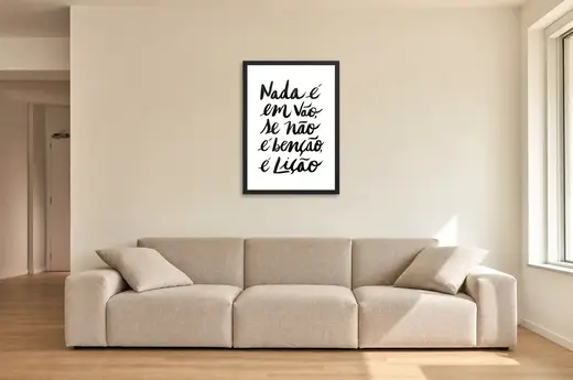 Pôster Nada é em vão, se não emoldurado na parede: sala de estar ampla