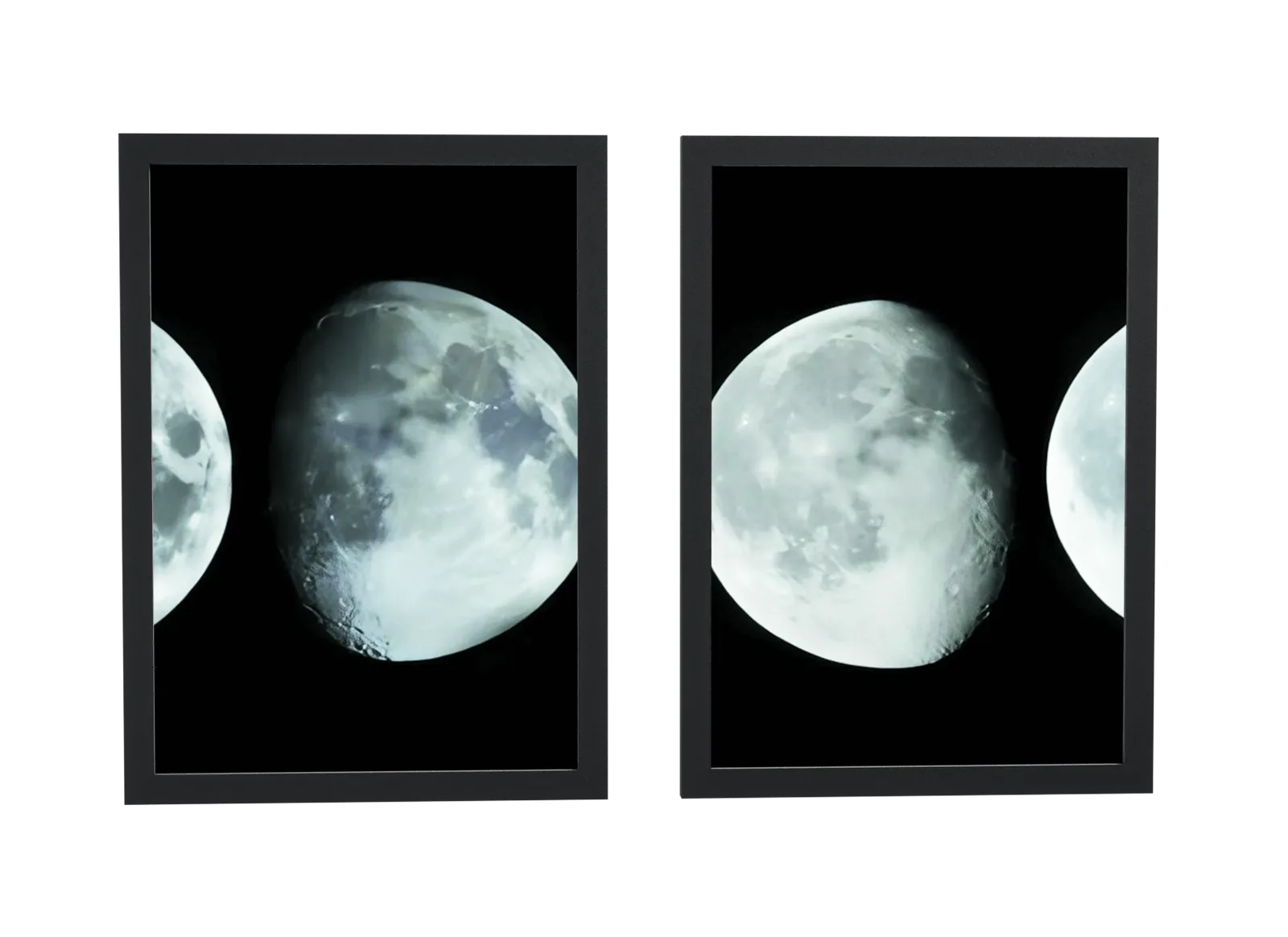 Pôster Dupla de lua cheia em fotografia emoldurado