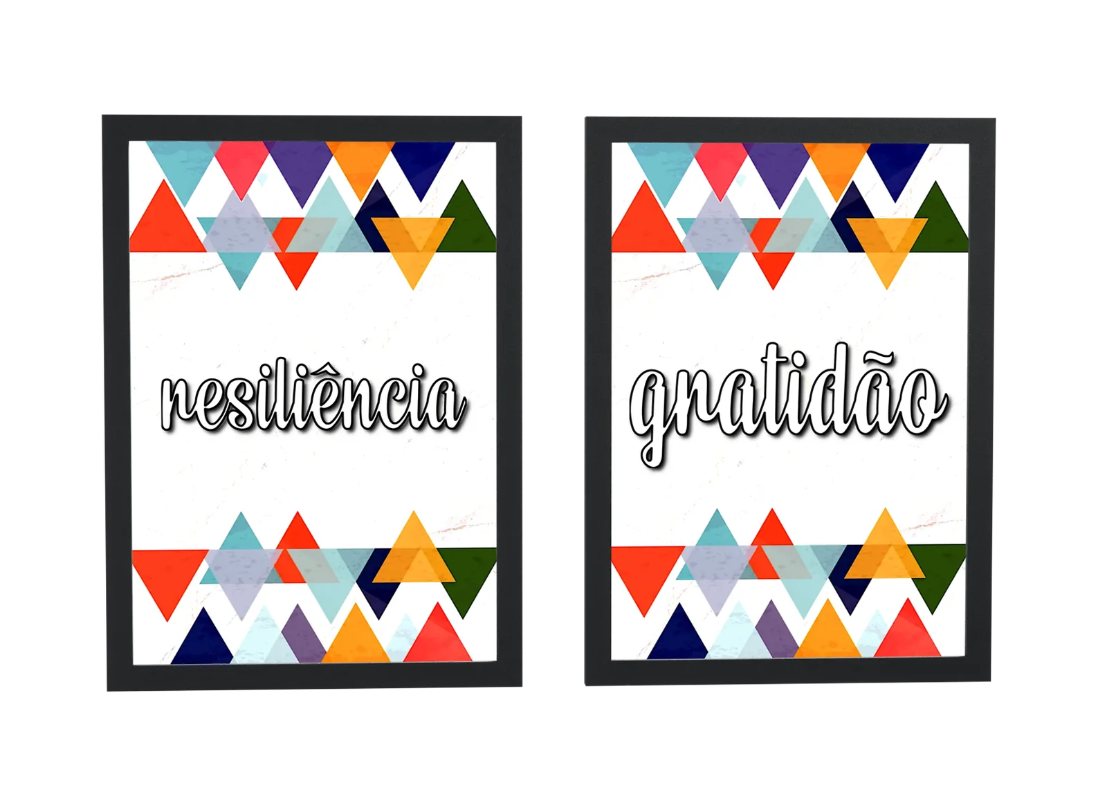 Pôster Dupla colorida de resiliência e gratidão emoldurado