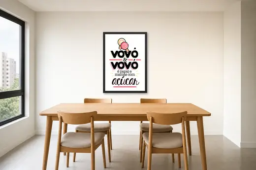 Pôster Vovô & vovó é papai e emoldurado na parede: sala de jantar