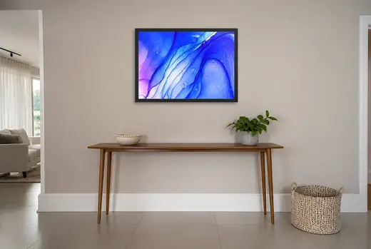 Pôster Ondas em azul profundo emoldurado na parede: hall de entrada