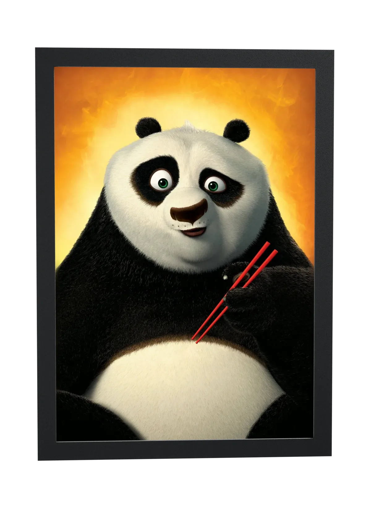 Pôster Kung Fu Panda (2008): Po com hashis emoldurado