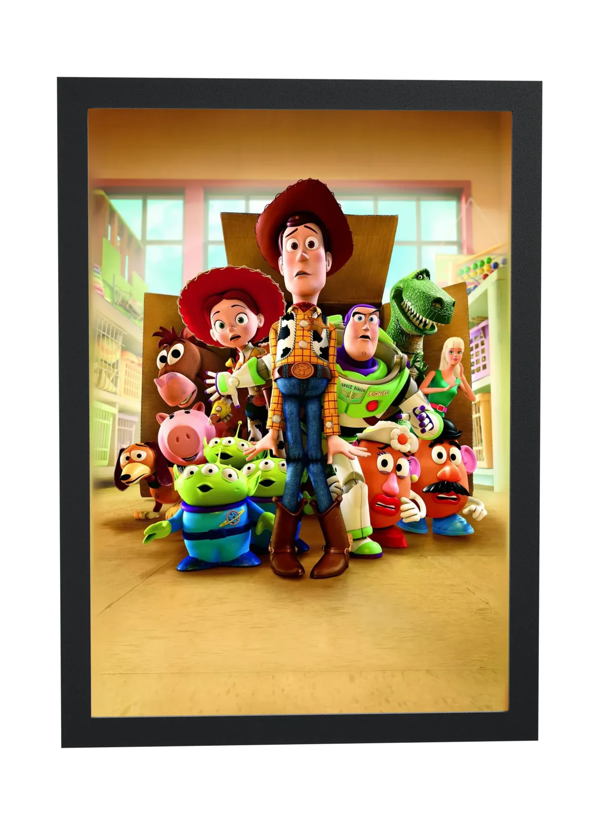 Pôster Toy Story 3 (2010): todos os brinquedos emoldurado