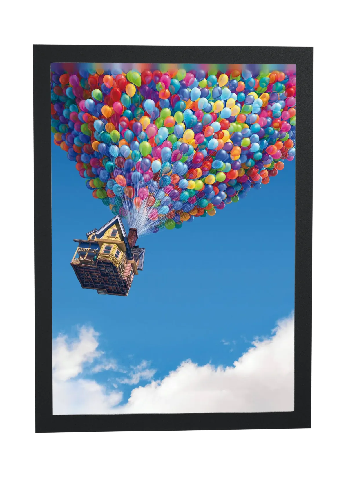 Pôster Up Altas Aventuras (2009): casa com balões emoldurado