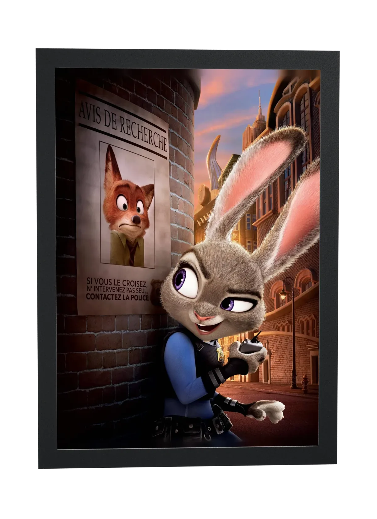 Pôster Zootopia (2016): Judy e Nick no cartaz emoldurado