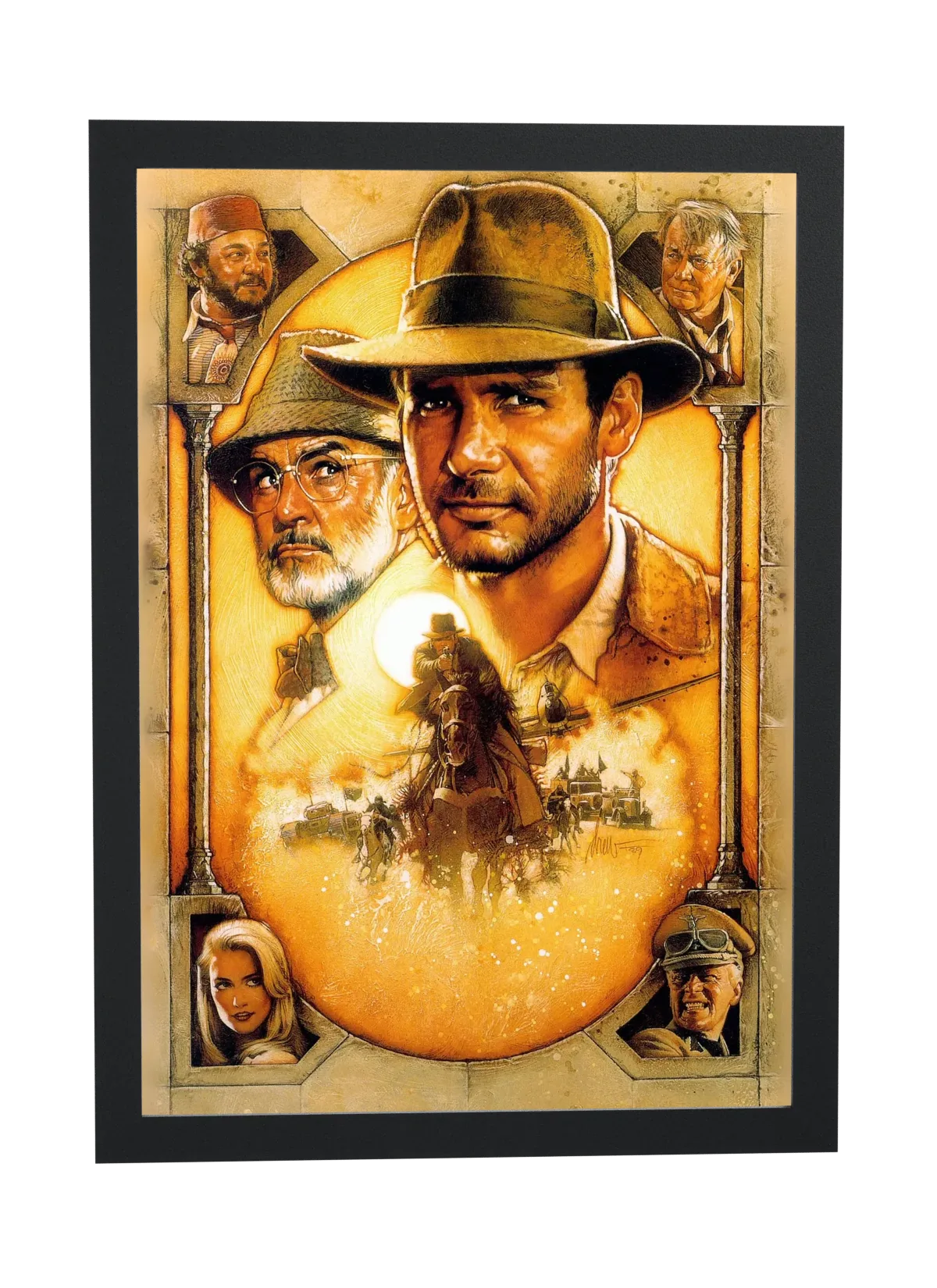 Pôster Indiana Jones e a Última Cruzada (1989): pai e filho emoldurado