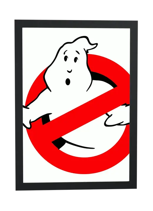 Pôster Os Caça-Fantasmas (1984): logotipo emoldurado