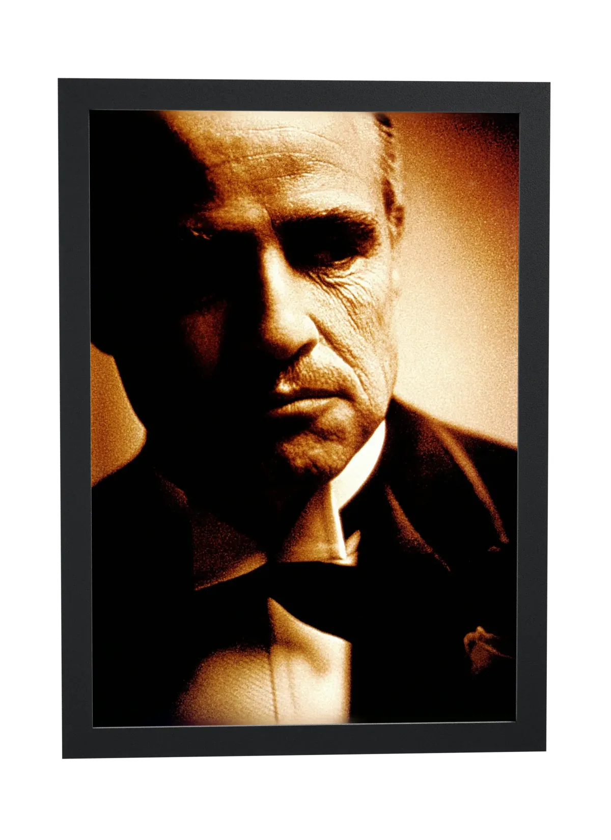 Pôster O Poderoso Chefão (1972): retrato de Vito Corleone emoldurado