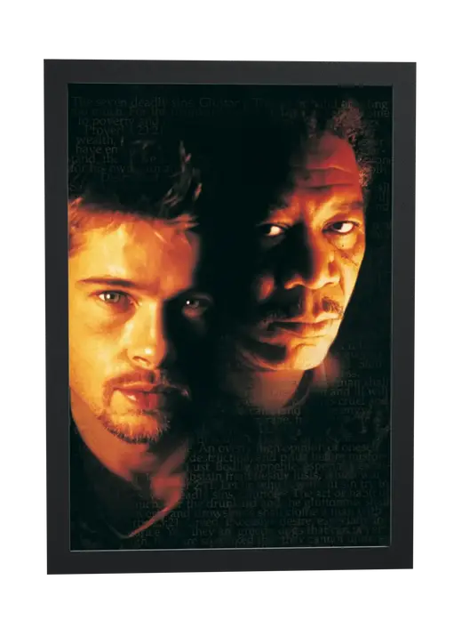 Pôster Seven (1995): Somerset e Mills emoldurado