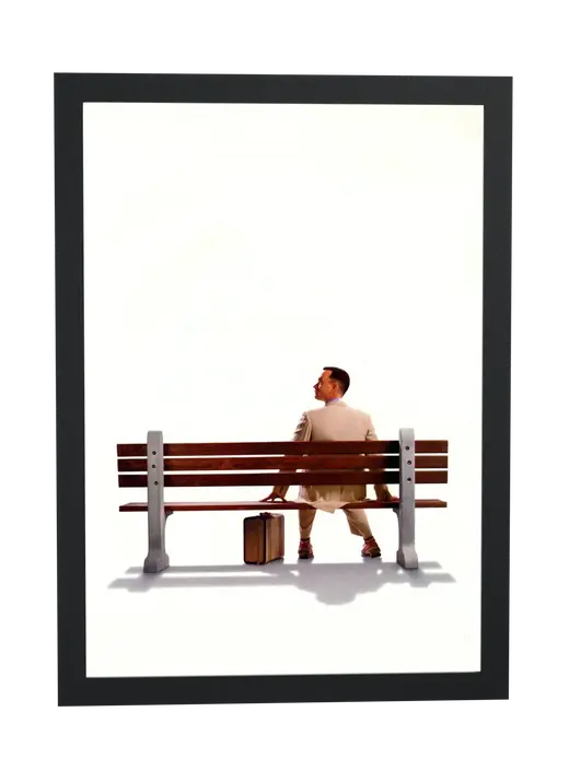 Pôster Forrest Gump (1994): sentado no banco emoldurado