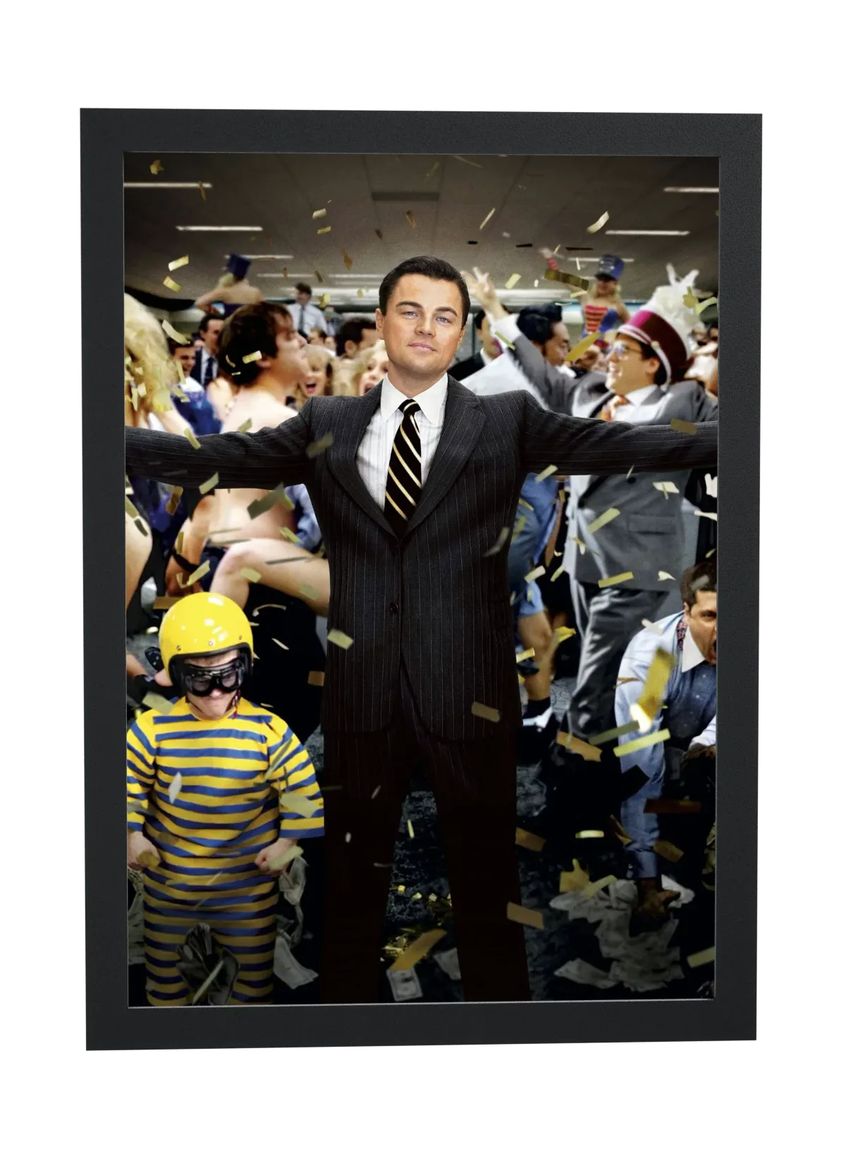 Pôster O Lobo de Wall Street (2013): confete no escritório emoldurado
