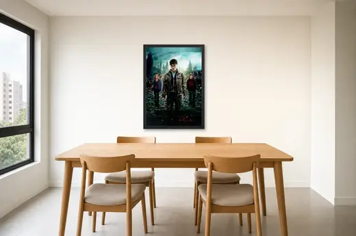 Pôster Harry Potter e as Relíquias da Morte 2 (2011): em ruínas emoldurado na parede: sala de jantar