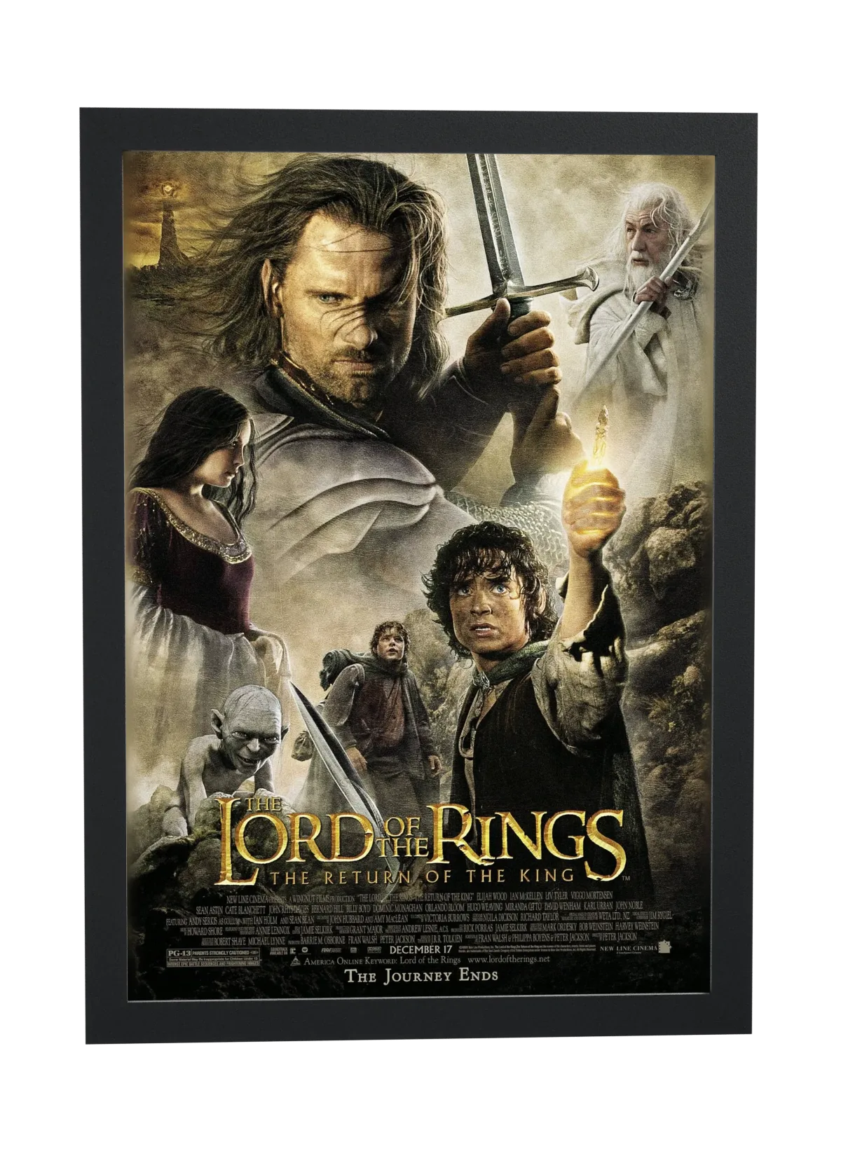 Pôster O Senhor dos Anéis O Retorno do Rei (2003): espada erguida emoldurado