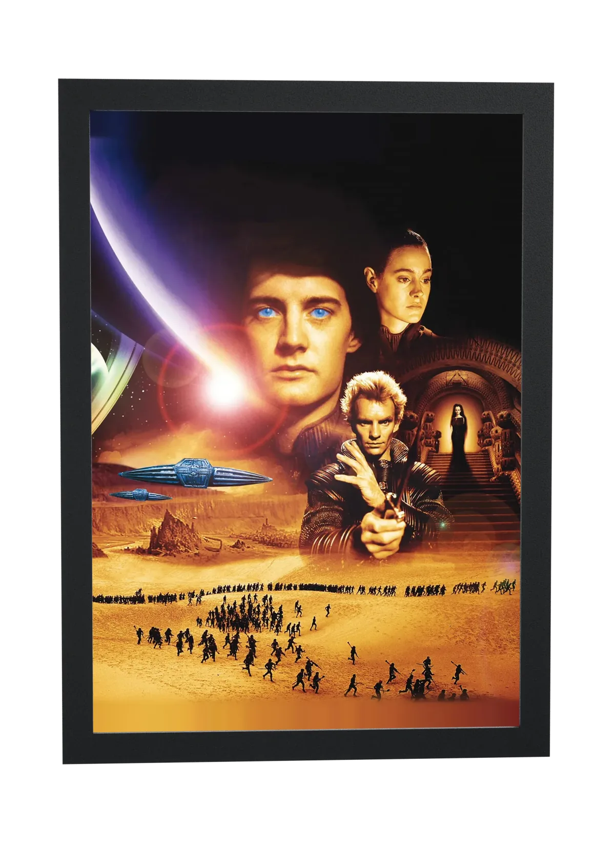 Pôster Duna (1984): olhos azuis de Paul Atreides emoldurado