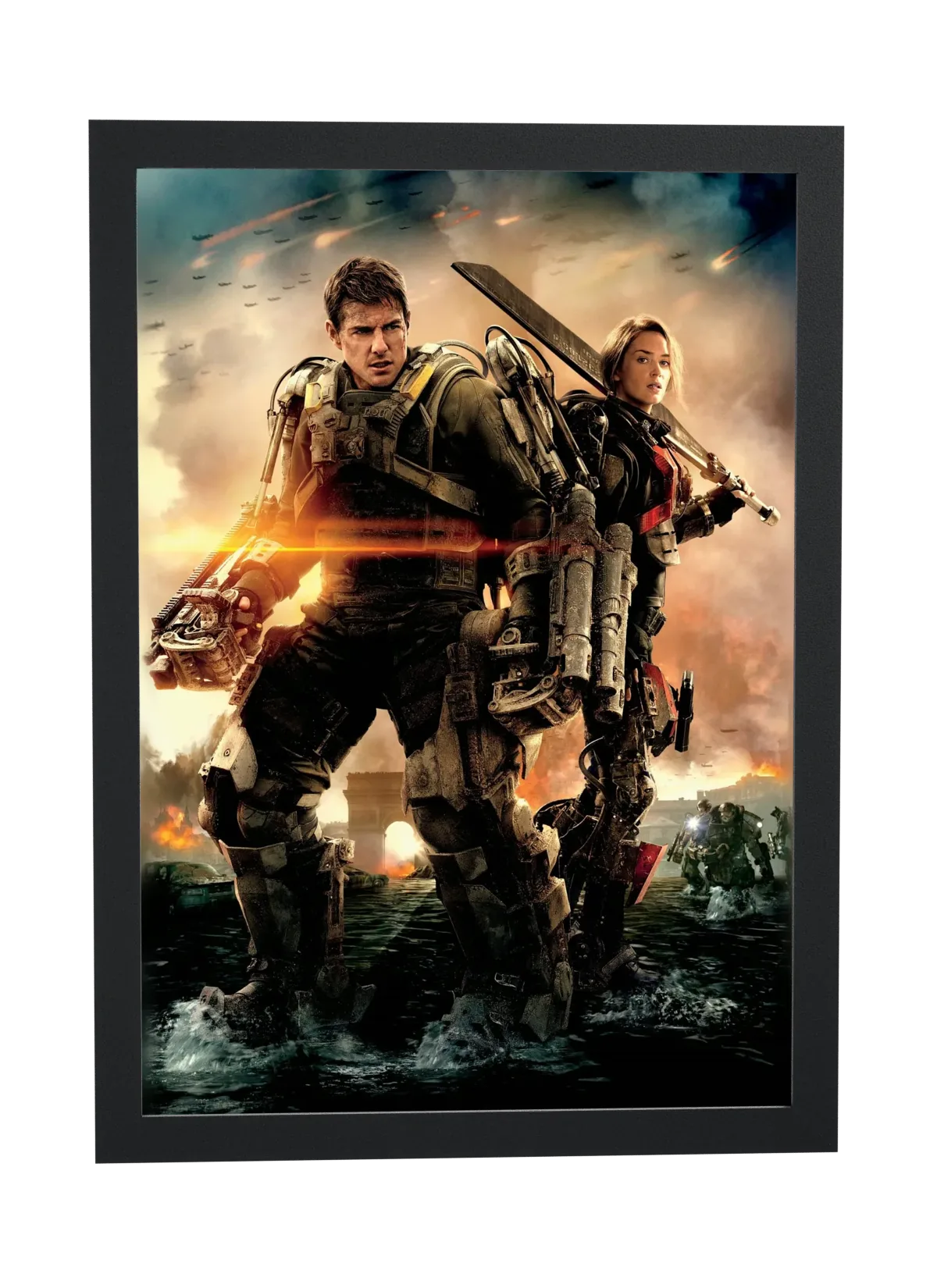 Pôster No Limite do Amanhã (2014): armaduras de combate emoldurado