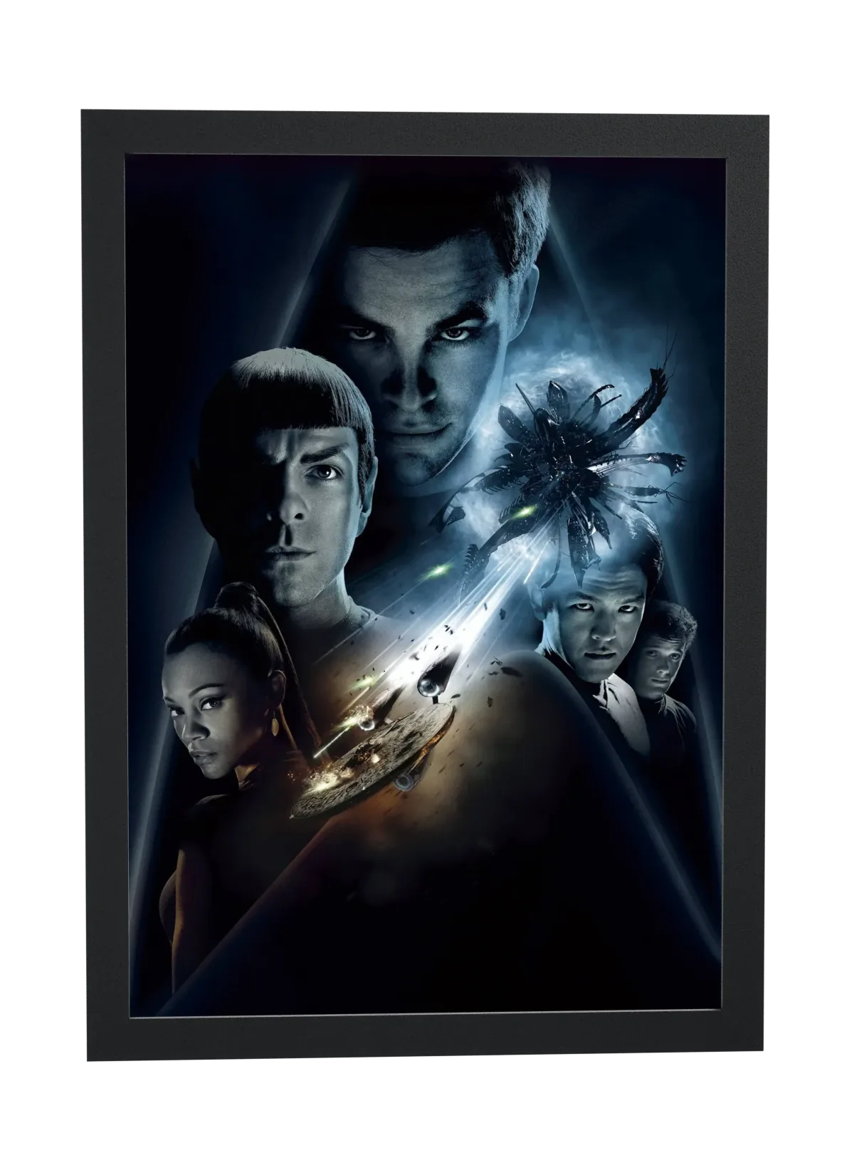 Pôster Star Trek (2009): tripulação da Enterprise emoldurado