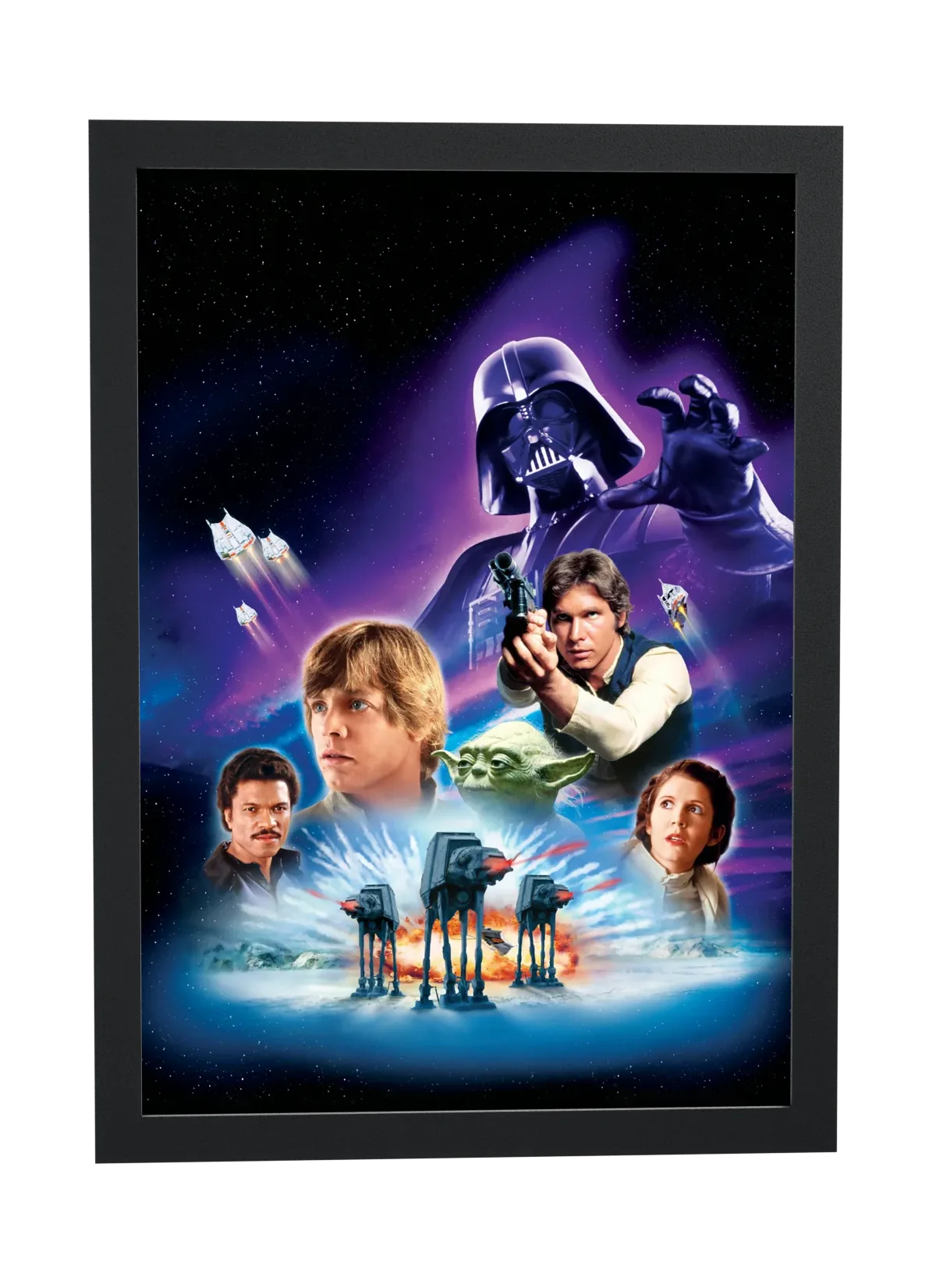 Pôster Star Wars O Império Contra-Ataca (1980): Vader nas alturas emoldurado