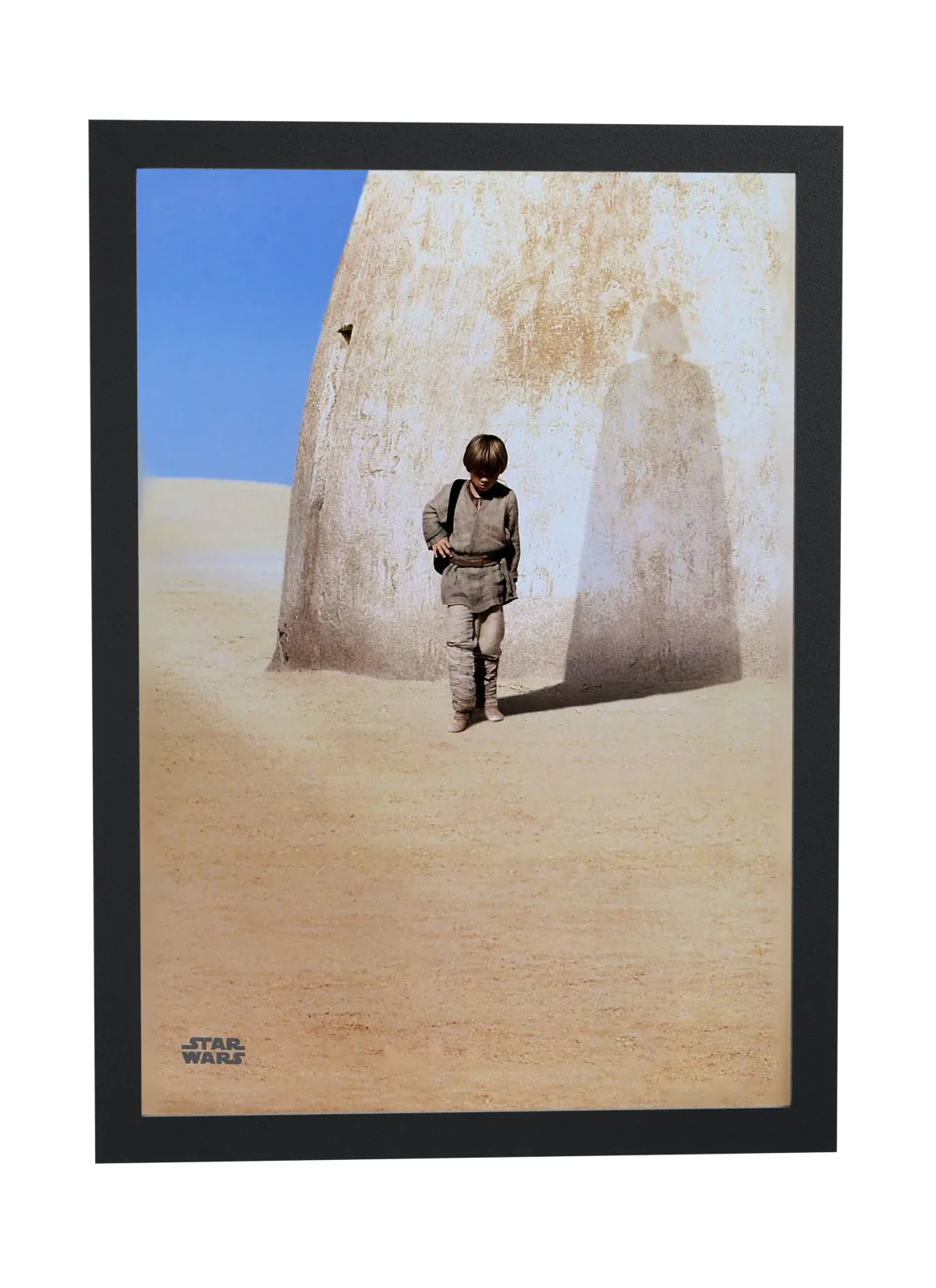 Pôster Star Wars A Ameaça Fantasma (1999): menino no deserto emoldurado
