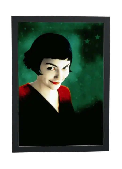Pôster O Fabuloso Destino de Amélie Poulain (2001): retrato verde emoldurado