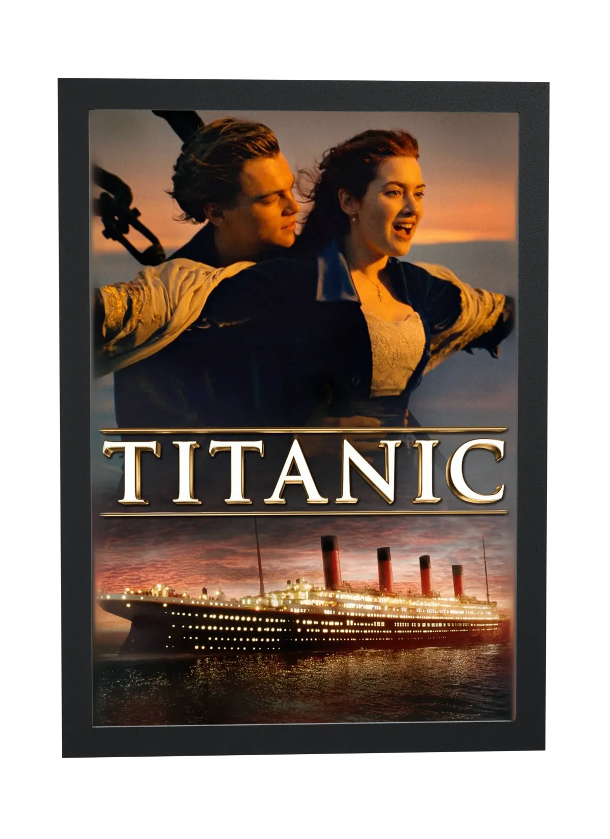 Pôster Titanic (1997): Jack e Rose na proa emoldurado