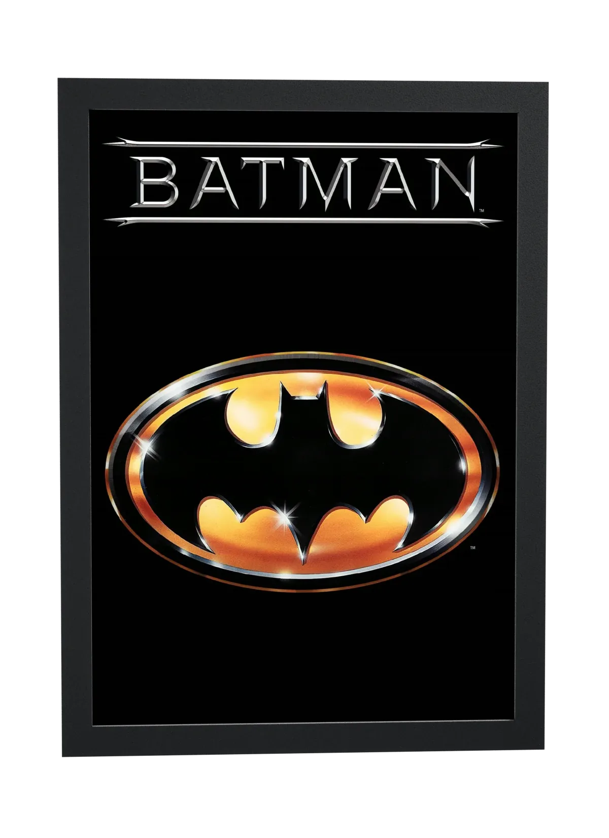 Pôster Batman (1989): logotipo clássico emoldurado