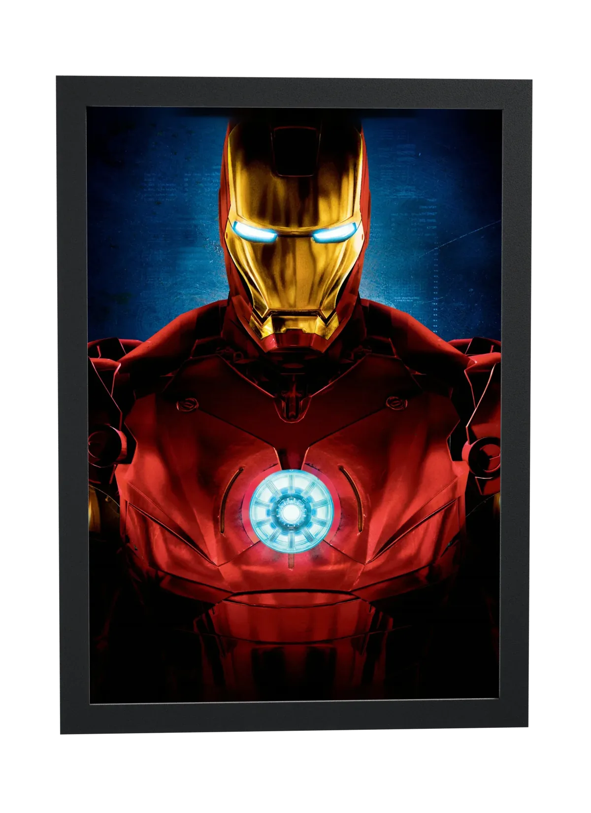Pôster Homem de Ferro (2008): armadura em close emoldurado