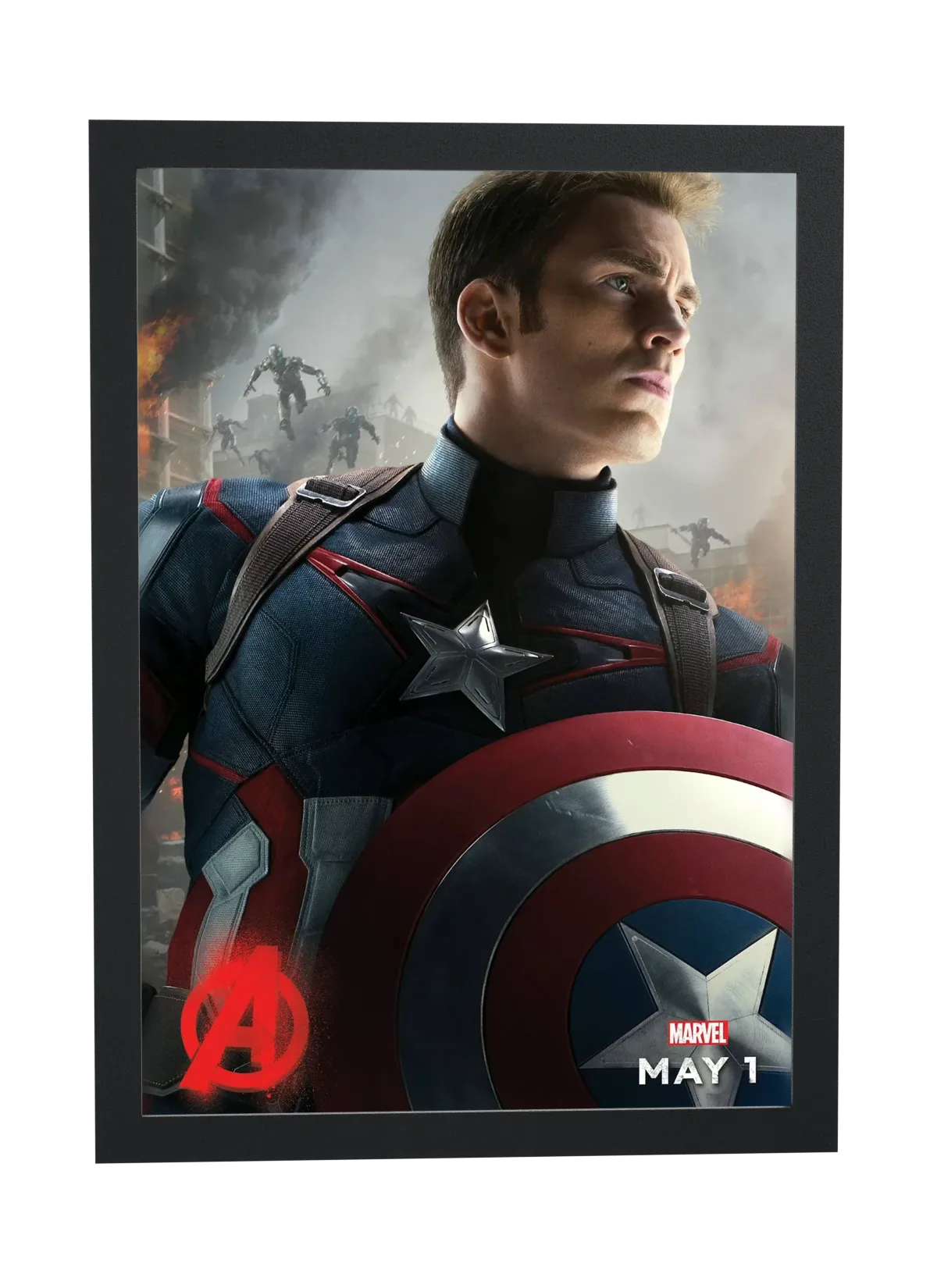 Pôster Vingadores Era de Ultron (2015): Capitão América emoldurado