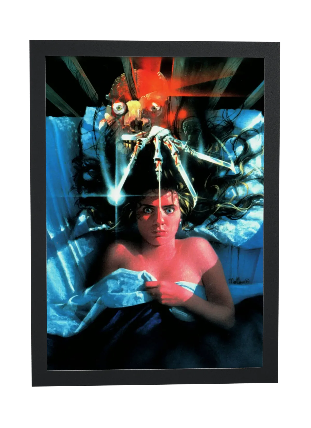 Pôster A Hora do Pesadelo (1984): garra sobre a cama emoldurado