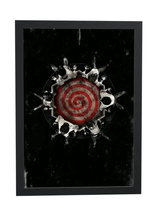 Pôster Jogos Mortais (2004): espiral de mãos emoldurado