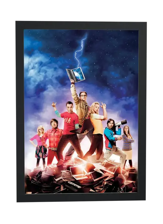 Pôster The Big Bang Theory (2007): grupo sobre os quadrinhos emoldurado