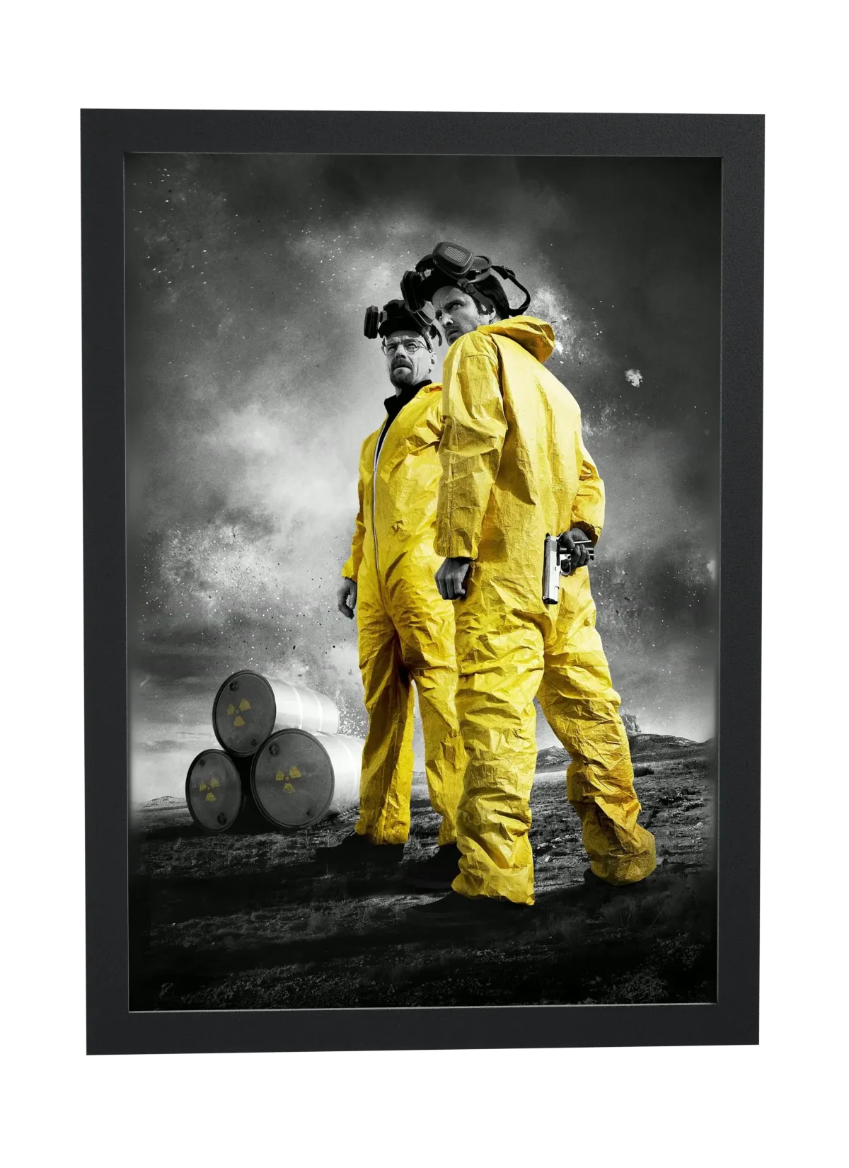 Pôster Breaking Bad (2008): trajes de proteção emoldurado