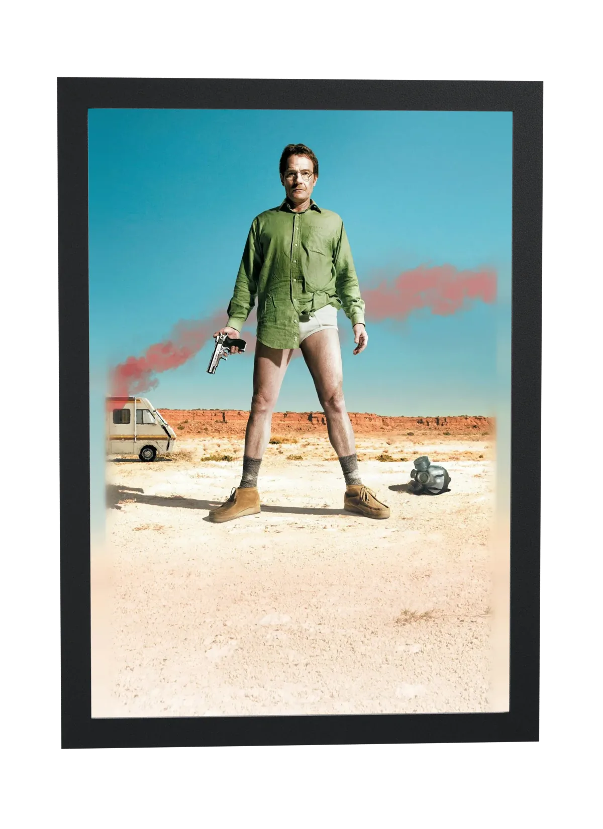 Pôster Breaking Bad (2008): sozinho no deserto emoldurado