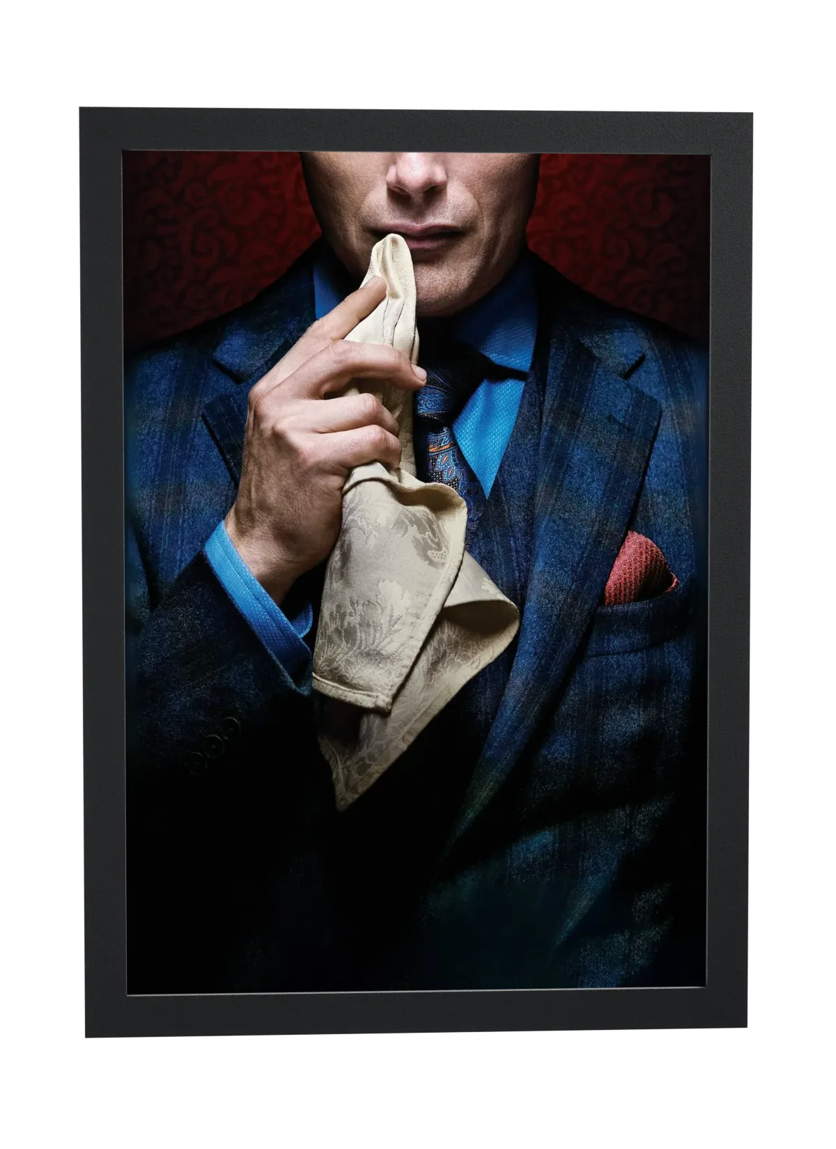 Pôster Hannibal (2013): guardanapo nos lábios emoldurado