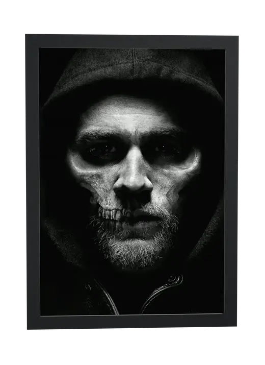 Pôster Sons of Anarchy (2008): rosto de caveira emoldurado